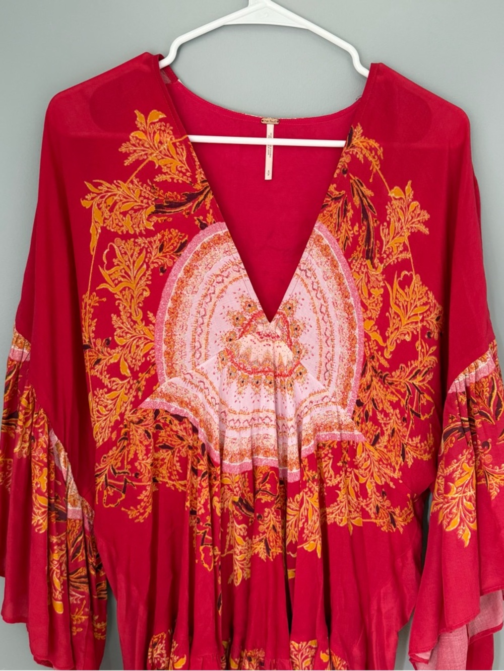 Free People Pink Sunset Dreams Boho Blouse - Picture 4 of 8